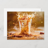 Koffiesplash met chocoladeschilfers feestdagenkaart (Voorkant / Achterkant)