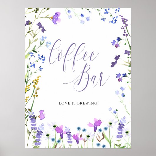 Koffiestbalken Paars Vrijgezellenfeest voor wilde  Poster (Voorkant)