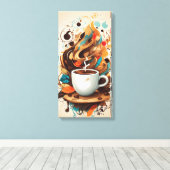 Koffiestroomkunst Canvas Afdruk (Insitu (Houten vloer))