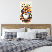 Koffiestroomkunst Canvas Afdruk (Insitu (Slaapkamer))