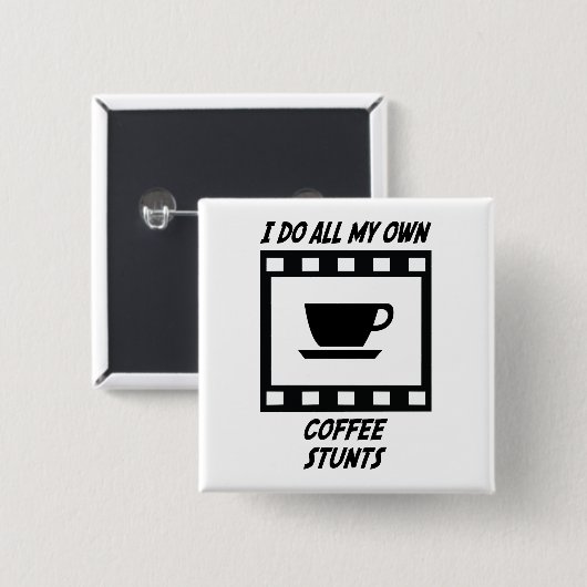 Koffiestunts Vierkante Button 5,1 Cm (Voorkant /achterkant)