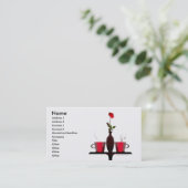 Koffietabel en -Roos Visitekaartje (Staand voorkant)