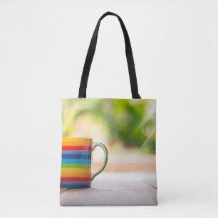 Koffietafel vintage voor de bovenste uitzicht tote bag