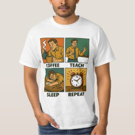KoffieTeach Sleep herhalen T-shirt