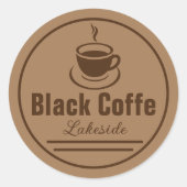 koffietelaar ronde sticker (Voorkant)