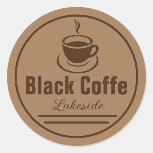 koffietelaar ronde sticker (Voorkant)