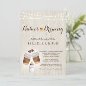 Koffiethee met Baby shower met twee vingers Kaart (Staand voorkant)