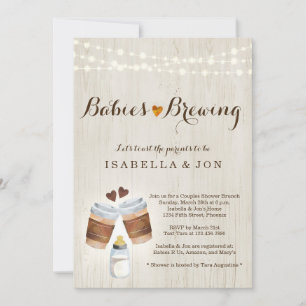 Koffiethee met Baby shower met twee vingers Kaart