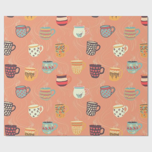 Koffiethee-Mokken Cadeaupapier (Vlak)