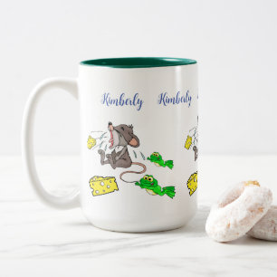 Koffiethee-Mokken, kikkerkkaas van de muis Tweekleurige Koffiemok