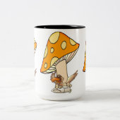 Koffiethee-Mokken, paddenstoel-vogel Tweekleurige Koffiemok (Center)