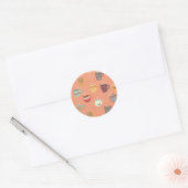 Koffiethee-Mokken Ronde Sticker (Envelop)