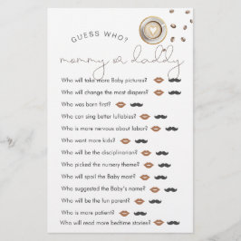 Koffiethema Baby shower "Guess Who" spel