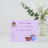 Koffiethema Birthday-uitnodiging Kaart (Staand voorkant)