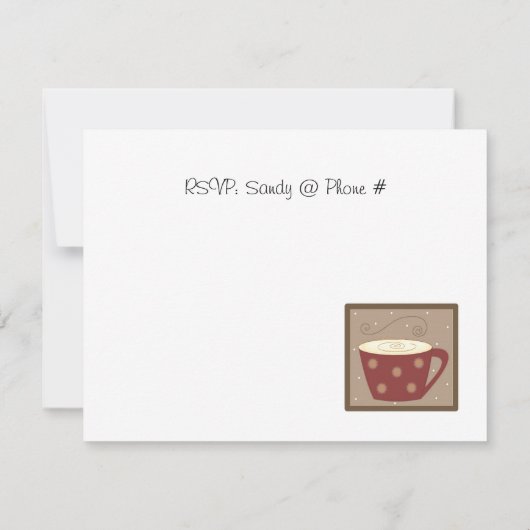 Koffiethema Birthday-uitnodiging Kaart (Achterkant)