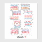 Koffiethema citeert retroesthetisch sticker (Vel)
