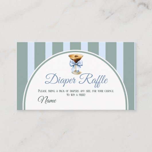 Koffiethema Espresso Martini Baby shower Luier Informatiekaartje (Voorkant)