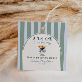 Koffiethema Espresso Martini Blue Bow Baby shower Bedankjes Labels