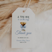 Koffiethema Espresso Martini Blue Bow Baby shower Cadeaulabel