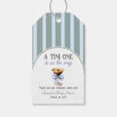 Koffiethema Espresso Martini Blue Bow Baby shower Cadeaulabel (Voorkant)