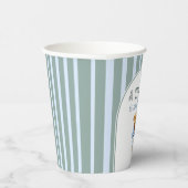 Koffiethema Espresso Martini Blue Bow Baby shower Papieren Bekers (Rechts)