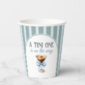Koffiethema Espresso Martini Blue Bow Baby shower Papieren Bekers (Voorkant)