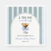 Koffiethema Espresso Martini Blue Bow Baby shower Servet (Voorkant)