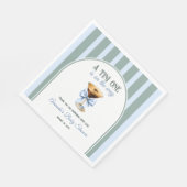 Koffiethema Espresso Martini Blue Bow Baby shower Servet (Hoek)