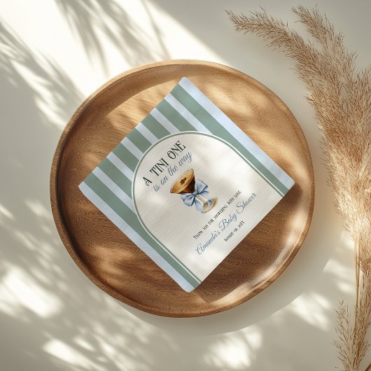 Koffiethema Espresso Martini Blue Bow Baby shower Servet