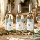 Koffiethema Espresso Martini Blue Bow Baby shower Wijn Etiket