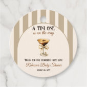 Koffiethema Espresso Martini Bow Baby shower Bedankjes Labels (Voorkant)