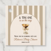 Koffiethema Espresso Martini Bow Baby shower Bedankjes Labels (Voorkant)