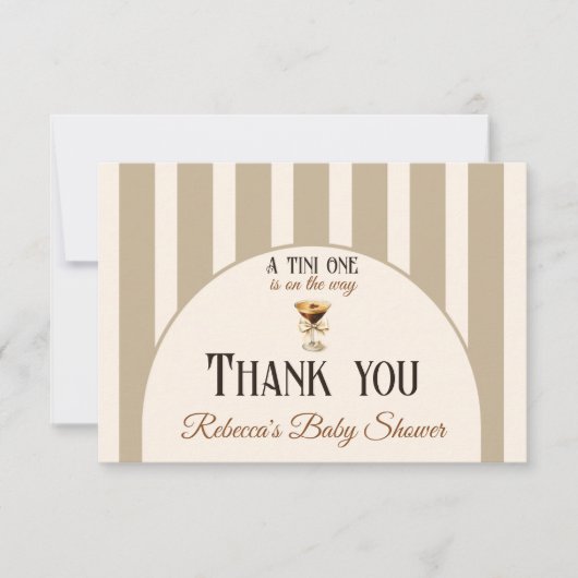 Koffiethema Espresso Martini Bow Baby shower Bedankkaart (Voorkant)