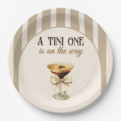 Koffiethema Espresso Martini Bow Baby shower Papieren Bordje (Voorkant)