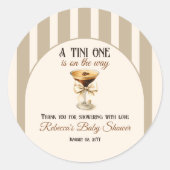 Koffiethema Espresso Martini Bow Baby shower Ronde Sticker (Voorkant)