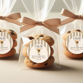 Koffiethema Espresso Martini Bow Baby shower Ronde Sticker