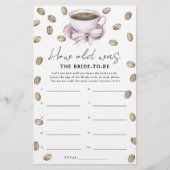 Koffiethema Hoe oud was de bruid om te spelen? (Voorkant)