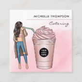 Koffiethema Visitekaartje voor voedselcatering (Voorkant)