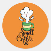 Koffieticker en -label smeren ronde sticker (Voorkant)