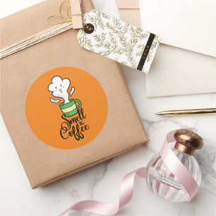 Koffieticker en -label smeren ronde sticker