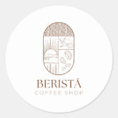 Koffieticker Ronde Sticker (Voorkant)
