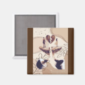 Koffietijd, alles wat we nodig hebben is koffie, k magneet (Voorkant / Achterkant)