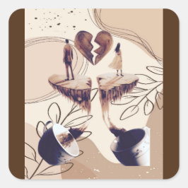 Koffietijd, alles wat we nodig hebben is koffie, k vierkante sticker