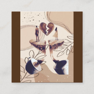 Koffietijd, alles wat we nodig hebben is koffie, k vierkante visitekaartje