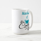 Koffietijd-Aqua-ontwerp Koffiemok (Voorkant rechts)