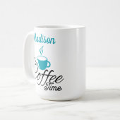 Koffietijd-Aqua-ontwerp Koffiemok (Voorkant links)
