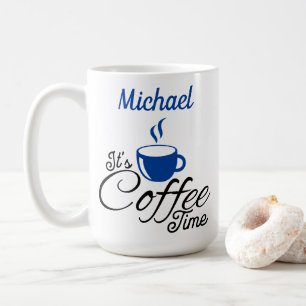 Koffietijd blauw ontwerp koffiemok
