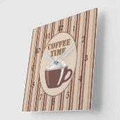 Koffietijd bruine strepe klok (Hoek)