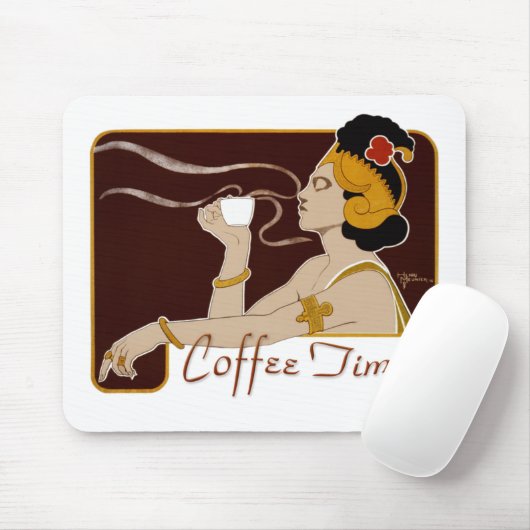 Koffietijd CC0224 Art Nouveau Mousepad Muismat (Met muis)