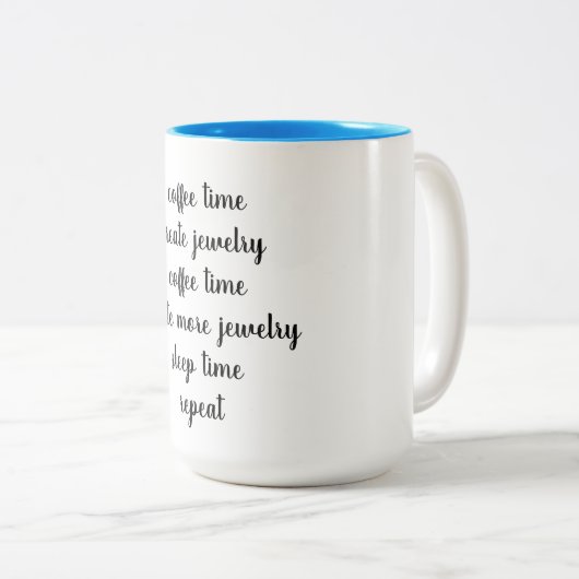 Koffietijd, Creëer juwelen, juwelenontwerper Tweekleurige Koffiemok (Voorkant rechts)